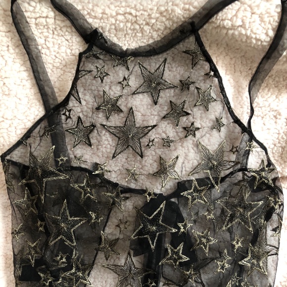 Mesh star tie tank top. - Picture 1 of 6